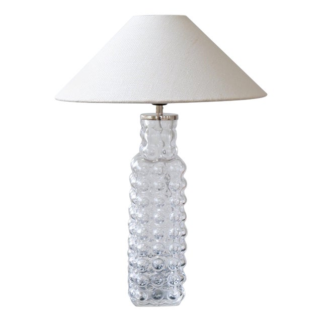 Mid-Century Modern Bubble Crystal Table Lamp attributed to Carl Fagerlund for Orrefors, 1960s For Sale