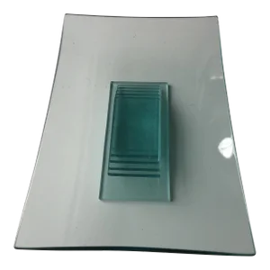 90's Rare Modern Raised Tempered Glass Centerpiece/Cake Stand