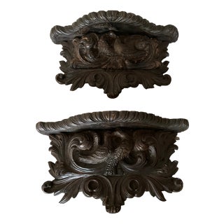 Small Carved Wooden Bird Consoles, Set of 2 For Sale