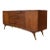 Sculptural Legs Long 9 Drawers Walnut Credenza Dresser with Doors For Sale