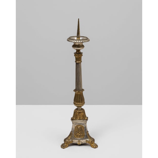 French Provincial 19th Century French Metal Candlestick For Sale - Image 3 of 18
