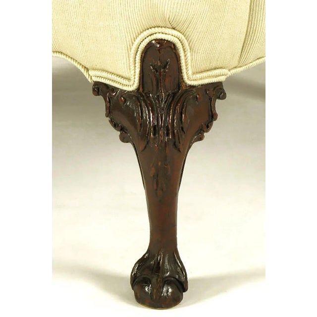 1930s Channel Back Claw Foot Georgian Wingback Chair For Sale - Image 9 of 9