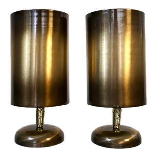 1950’s Mid-Century Modern Aluminum Brass Sconces - A Pair For Sale