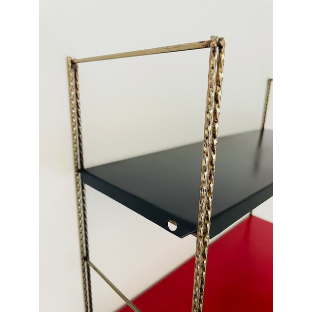 Mid-Century Modern Adjustable Brass and Metal Wall-Mounted Shelf, 1960s For Sale - Image 10 of 18