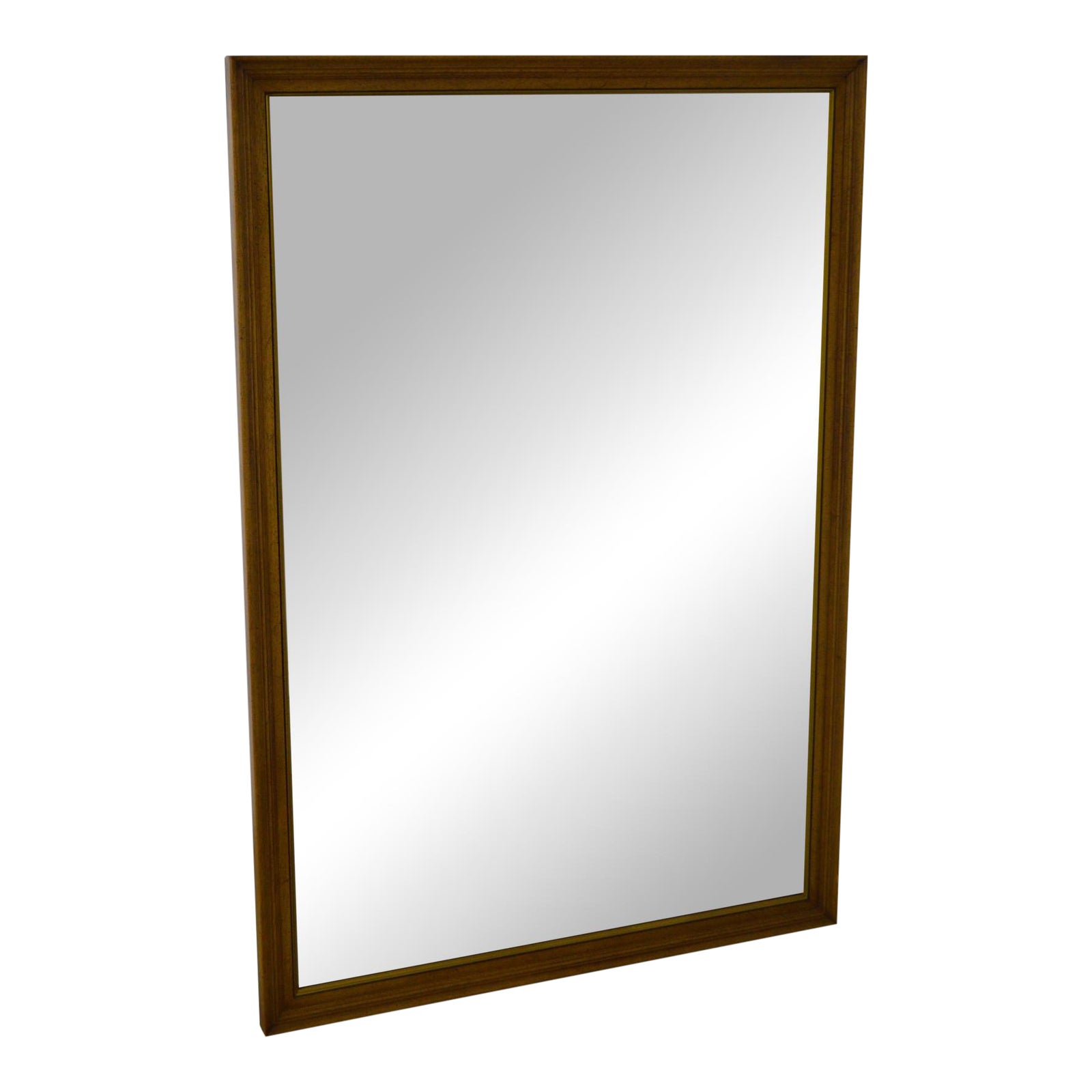 Henredon Vintage Walnut Frame Rectangular Wall Mirror Chairish