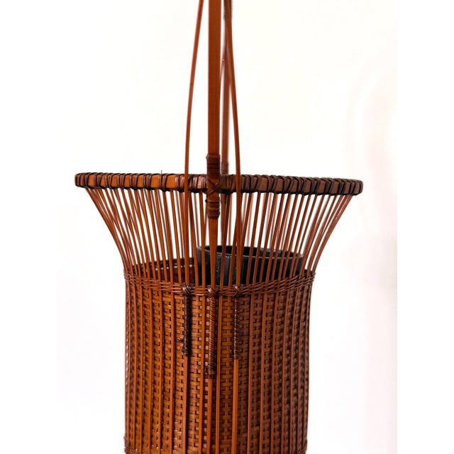 Japanese Woven Bamboo Ikebana Basket by Jin Morigami For Sale - Image 10 of 15
