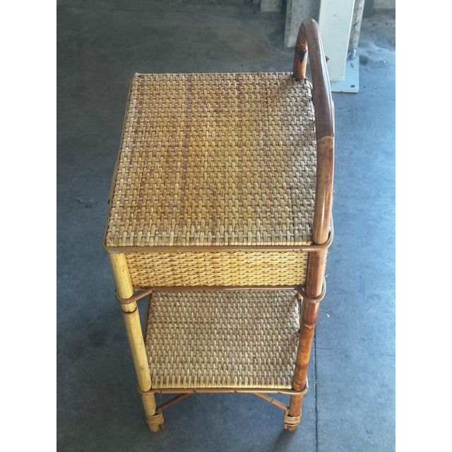 Vintage Bedside Tables in Rattan and Woven Wicker, Italy, 1970s, Set of 2 For Sale - Image 17 of 18
