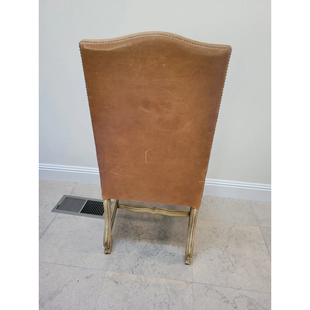 1990s San Francisco John Logvy Transitional Leather Occasional Chair For Sale - Image 4 of 6