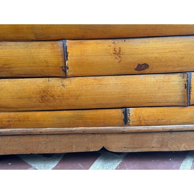 Midcentury Campaign Split Bamboo and Copper Trunk With Domed Lid For Sale - Image 12 of 13