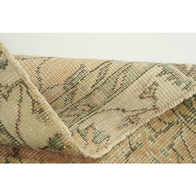 1970s Vintage Turkish Handmade Wool Cotton Beige Area Rug For Sale In San Francisco - Image 6 of 11
