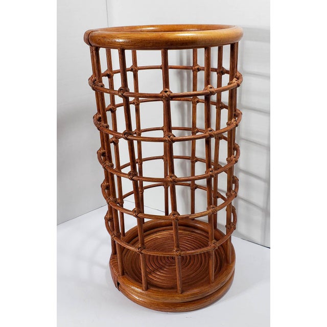Vintage Wicker Rattan Umbrella Stand Holder Chairish