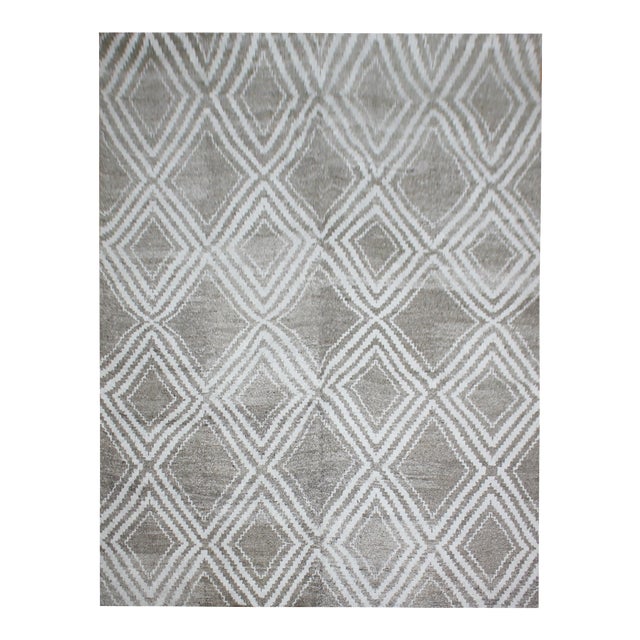 Hand Knotted Bamboo Rug by Aara Rugs Inc. - 12' X 9' For Sale