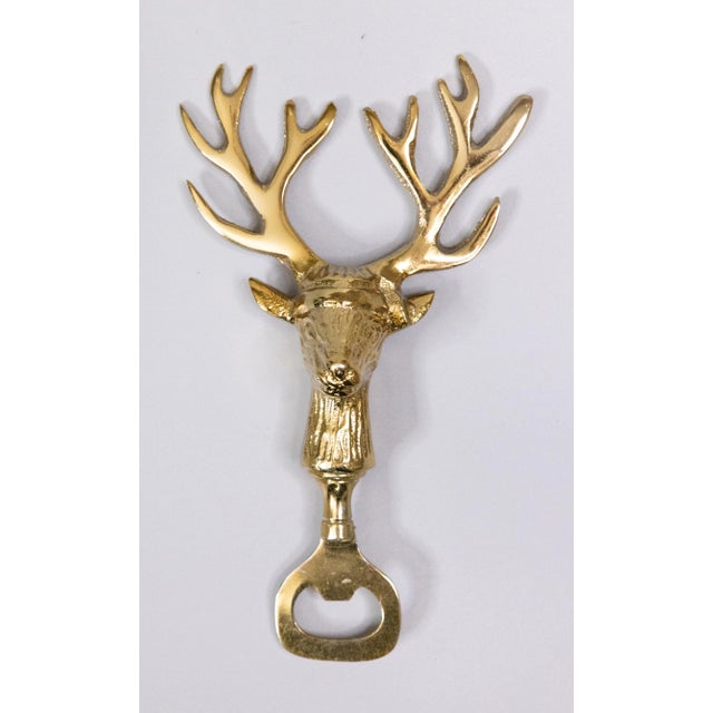 Mid-Century Modern Vintage Reindeer Stag Barware Bottle Opener & Stopper - Set of 2 For Sale - Image 3 of 6