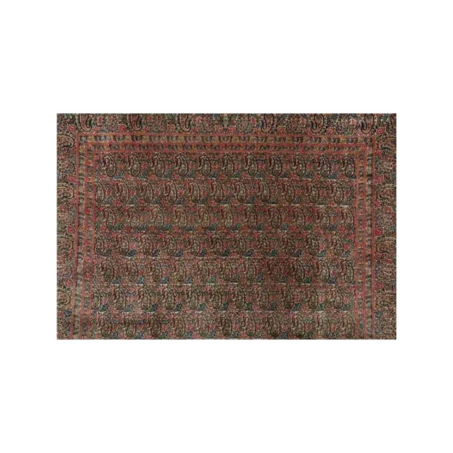1950s Old Persian Kerman Area Rug 10x12 For Sale In Dallas - Image 6 of 8