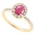 Art Deco Style Ruby Diamond Statement Ring Size 7 For Sale