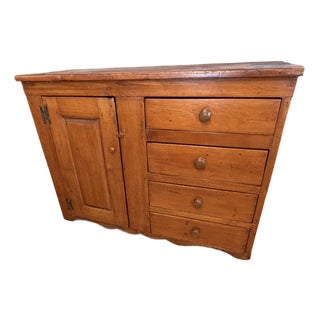 Antique New England Pumpkin Pine Cupboard For Sale