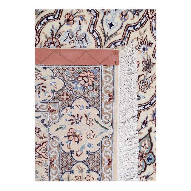 Traditional Pasargad DC Fine Hand Knotted Silk & Wool Nain Runner For Sale - Image 3 of 3