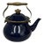Colbalt Blue Enamel and Brass Tea Pot For Sale