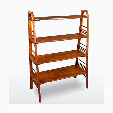 Brown Art Nouveau Beechwood Shelf, 1910s For Sale - Image 8 of 8