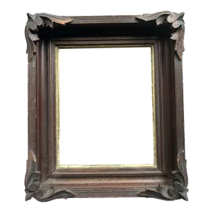 Antique Victorian Hand Carved Shadowbox Wood Picture Frame for 8 X 10”