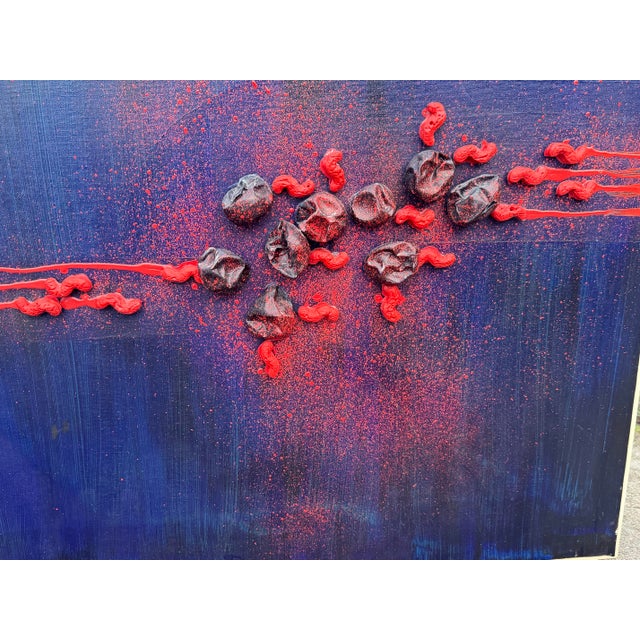 1972 “Martha’s Raisins” Abstract Expressionist Mixed Media Artwork on Canvas For Sale In Naples, FL - Image 6 of 12