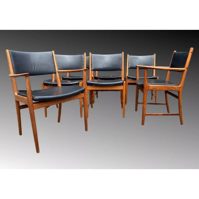 Vintage Danish Dining Chairs by Kai Lyngfeldt Larsen, 1950, Set of 7 For Sale - Image 9 of 18
