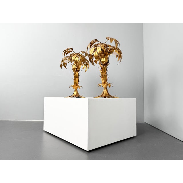 Gold-Plated Palm Tree Table Lamps by Hans Kögl, Germany, 1970s, Set of 2 For Sale - Image 9 of 9