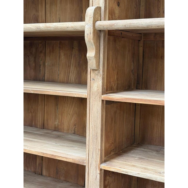 Brown Antique Recycled Teak Bookcase For Sale - Image 8 of 11