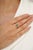 Dainty Natural Emerald & Diamond Prong Ring in 925 Silver - Size 8 For Sale - Image 6 of 11