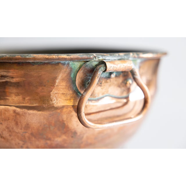 Metal 18th Century French Copper Oval Wine Cooler Champagne Bucket Jardiniere Centerpiece For Sale - Image 7 of 9
