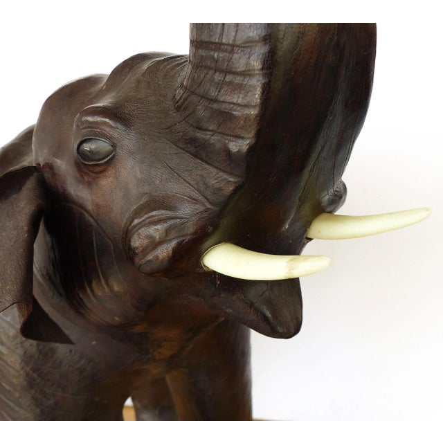 Leather-Clad Sculpture of an Elephant For Sale In Miami - Image 6 of 12