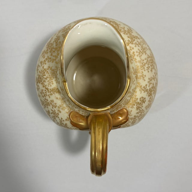 Gold Antique Royal Worcester Victorian Porcelain Gilt Floral Jug, Shape For Sale - Image 8 of 12