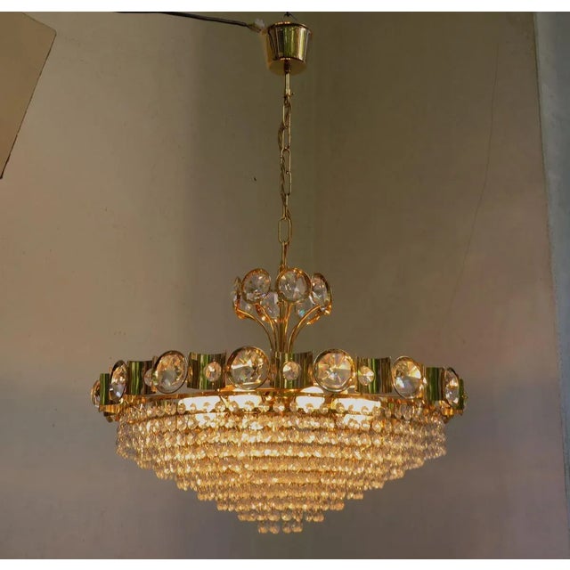 Large Crystal-Plated Ceiling Lamp from Palwa, 1970s For Sale - Image 6 of 18