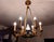 French Napoleon Empire Style Brass Chandelier with Swans and Green Glass Lampshades, 1970s For Sale - Image 11 of 18