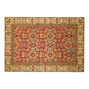 Antique Indian Lahore Oriental Rug, Room Size, W/ Symmetrical Design