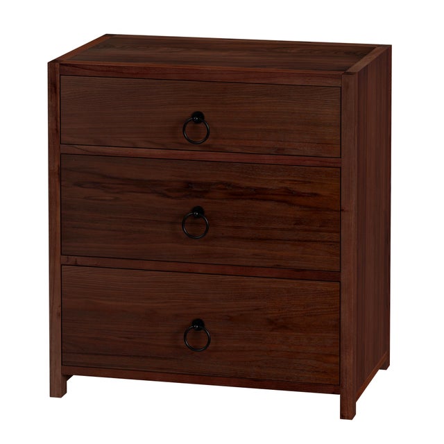 Brown Lark 25 in. W Wood 3 Drawer Nightstand, Walnut For Sale - Image 8 of 8