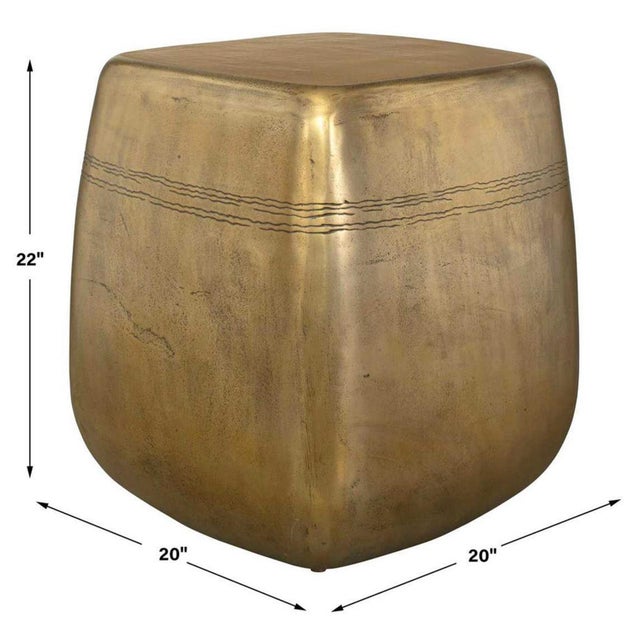 2020s Outdoor Indoor Ibiza Brass Side Table Stool For Sale - Image 5 of 5