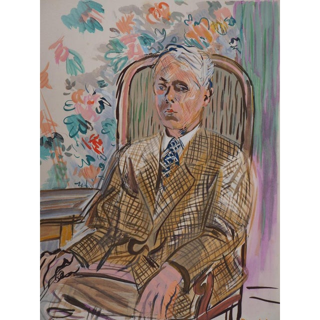 Raoul Dufy, Self-Portrait in an Armchair, 1953, Original Lithograph For Sale - Image 7 of 7