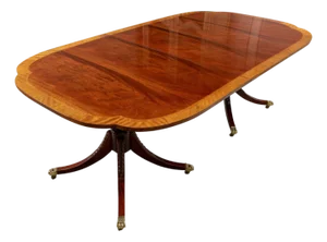 Vintage Baker Double Pedestal Extension Dining Table