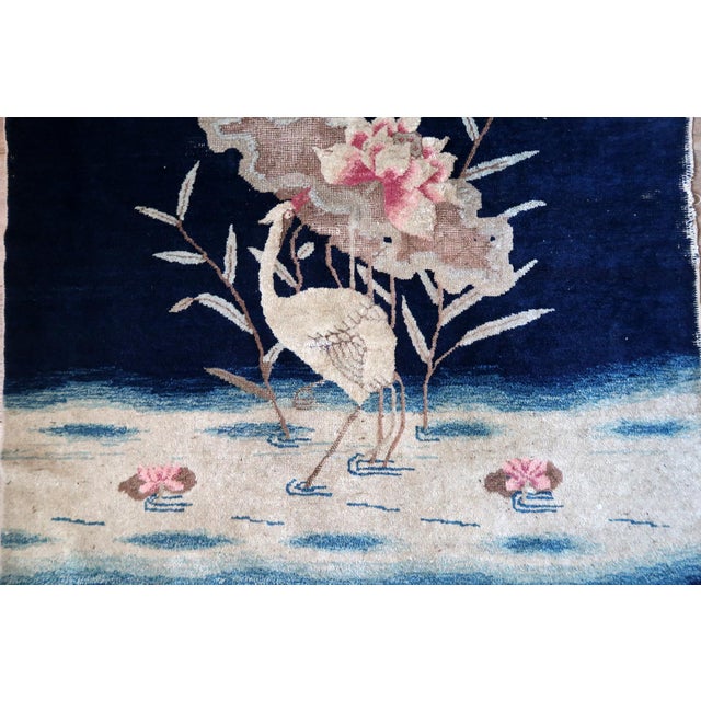 1890s, Antique Chinese Peking Rug With Crane Design 3 X 5 For Sale - Image 12 of 14