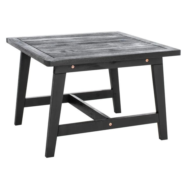 Stretch out and enjoy the summer breeze with this Darryl Set. Two black acacia wood chairs and matching ottomans allow for...