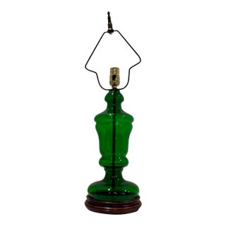1940s Green Murano-Style Blown Glass Lamp For Sale