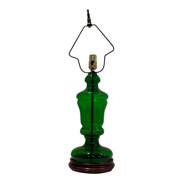 1940s Green Murano-Style Blown Glass Lamp For Sale