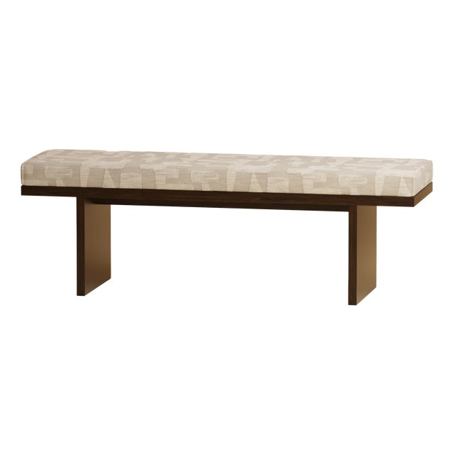 Smoked Oak Bench by Lebanto For Sale