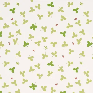 SAMPLE - Schumacher Celia Clover Wallpaper In Ivory