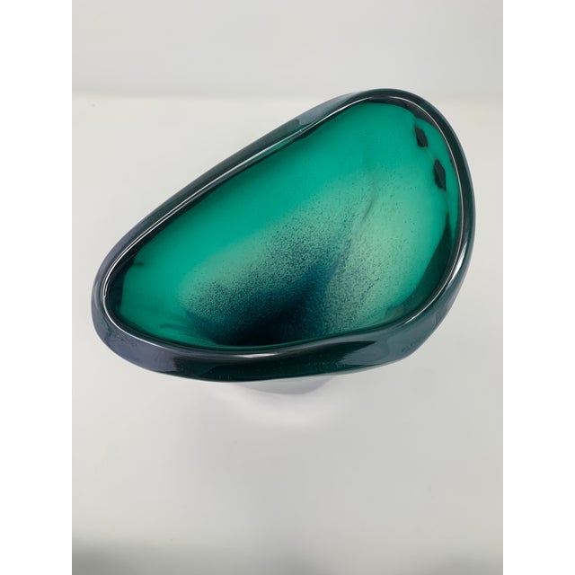 Late 20th Century Asymmetric Speckled Murano Glass Vase For Sale - Image 9 of 12