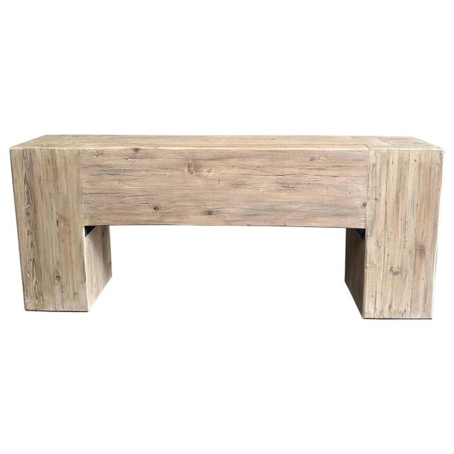 Natural Wood Beam Console Table Short Length For Sale - Image 10 of 10
