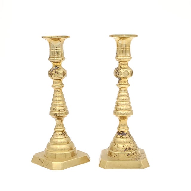 Victorian Pair of Victorian Beehive Candlesticks, Circa 1860 For Sale - Image 3 of 7