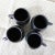 Vintage Black Clay Barro Negro Pottery Hot Chocolate Set Oaxaca Mexico 4 Mugs and Fish Tray - 6 pcs For Sale - Image 9 of 13