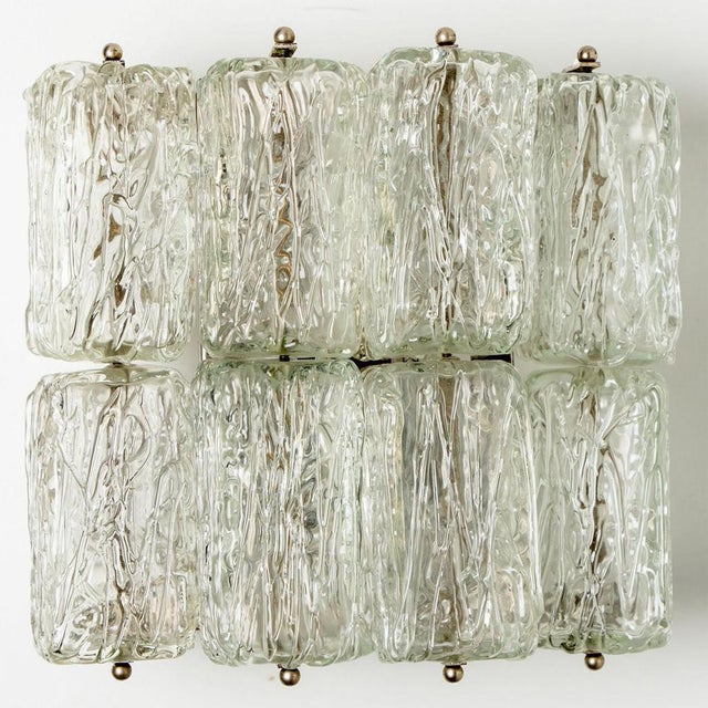 1970s Square Glass Wall Lights by J. T. Kalmar for Kalmar, 1970s, Set of 2 For Sale - Image 5 of 14